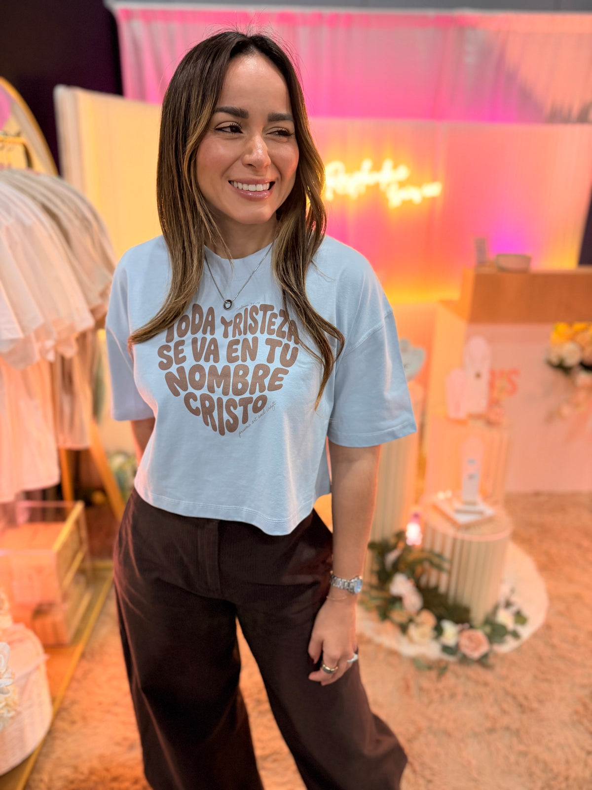 Toda tristeza se va en tu nombre Cristo | Crop Signature Fabric