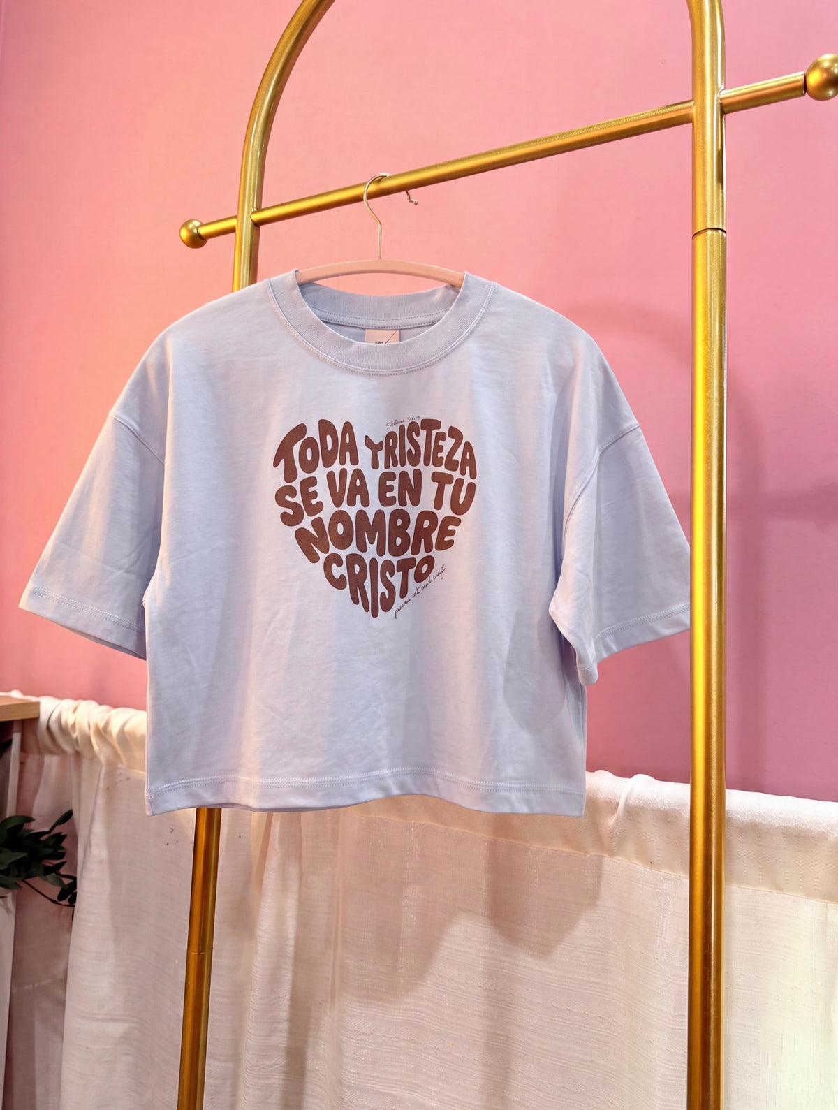 Toda tristeza se va en tu nombre Cristo | Crop Signature Fabric